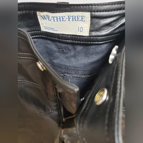 Free Pepple We The Free Rebel Vegan Leather Pants/Black - Picture 12 of 16